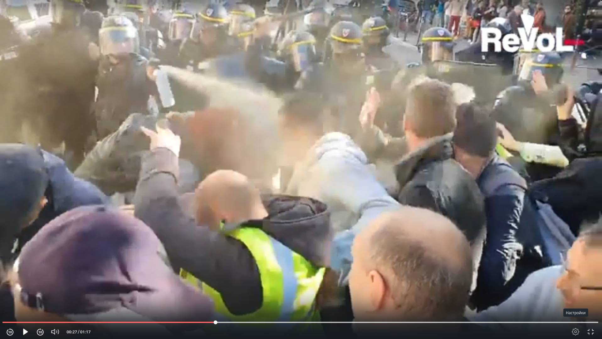 по головеallo @Place_Beauvau - cest pour un signalement - 840 - - Manifestante matraquée à la tê