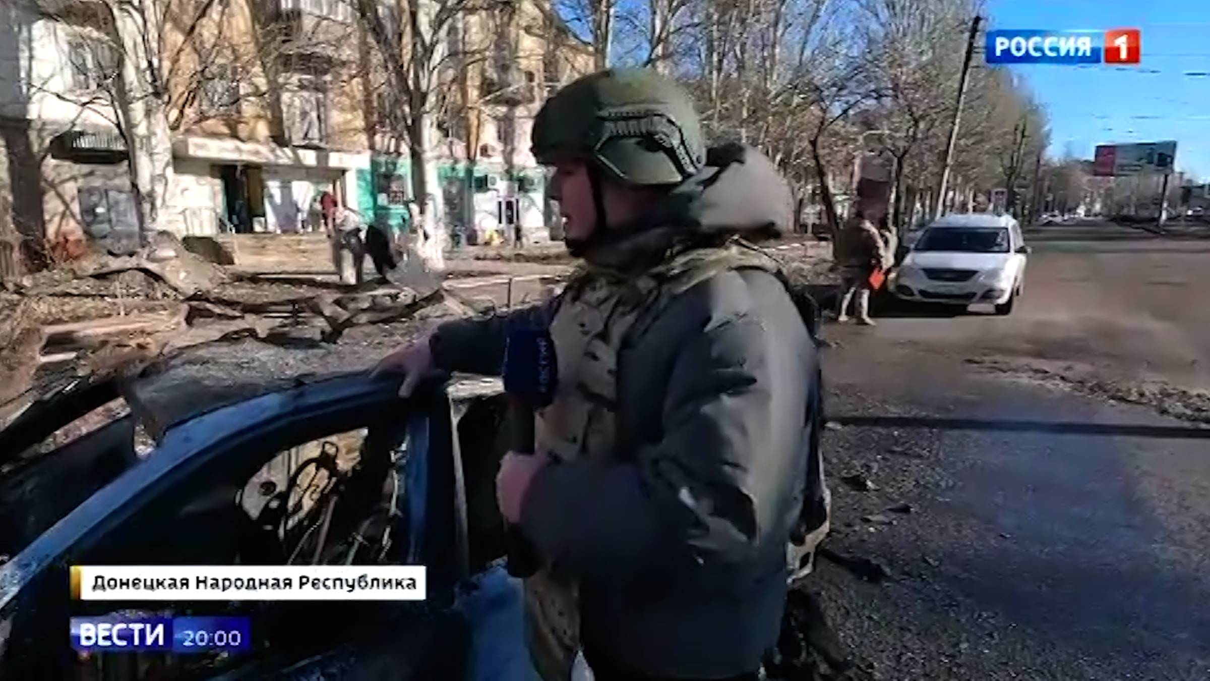 Последствия массированного обстрела Горловки