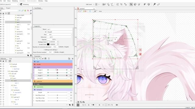 Live2D: Нэко уши XY + физика