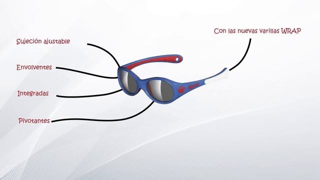 Ninio con varillas Wrap, las gafas que te abrazan...