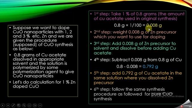 How to do calculations for doping?