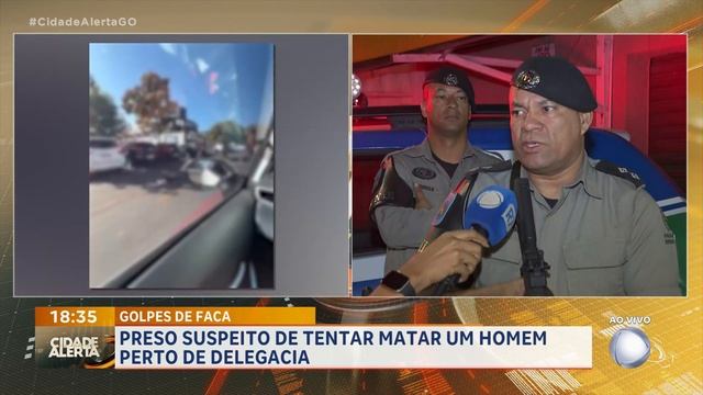 GOLPES DE FACA: PRESO SUSPEITO DE TENTAR MATAR UM HOMEM PERTO DO PRIMEIRO "DP" DE GOIÂNIA
