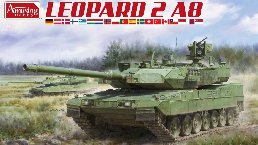 Распаковка Amusing Hobby 1 35 35A058 Leopard 2A8