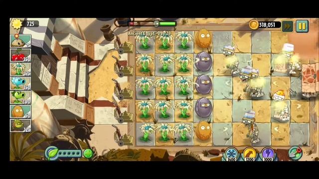 Ancient Egypt Expansion, [without lawn mowers] days 26-30 Walkthrough, PvZ 2 Reflourished Mod