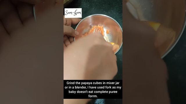 6 months plus baby food|Fruit puree|Papaya puree #shorts #youtubeshorts #babies #baby food