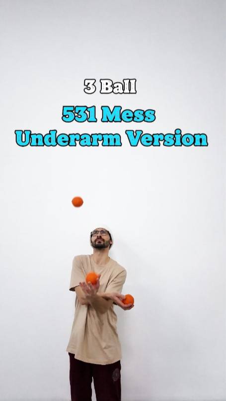 Juggling Trick - 531 Mess - Underarm Version 💦 #jugglingballs #tricks #juggling #magic #jugglinglif