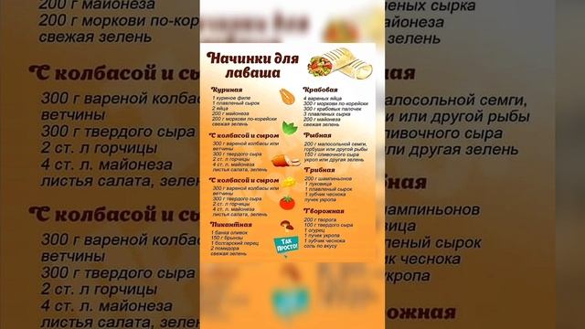 8 начинок для лаваша 🌯