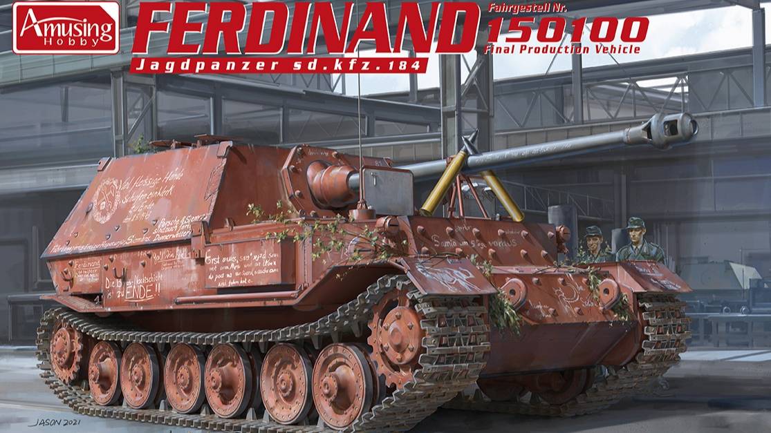 Распаковка Amusing Hobby 1 35 35A044 Panzerjäger Tiger (P) Ferdinand No 150100 распаковка