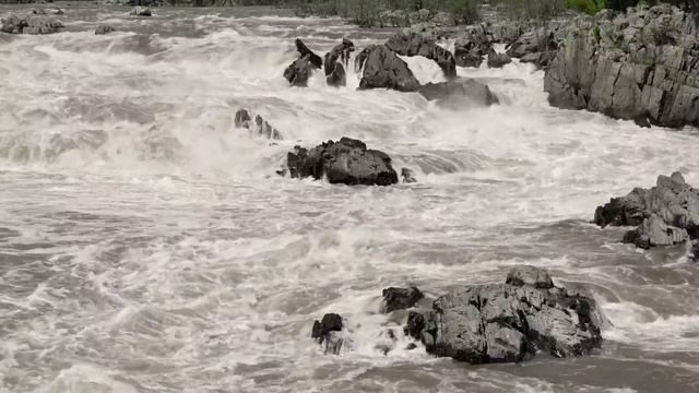 1 час звуков атмосферы водопада и реки (Грейт-Фолс, Вирджиния) Белый шум для сна