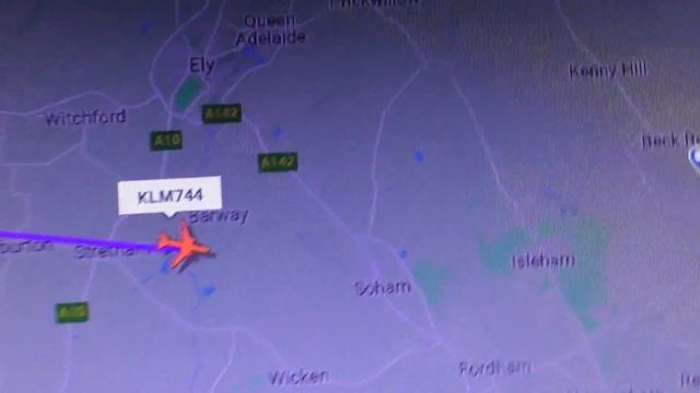 PH BVF KLM Boeing 777 306 contrail LIM PERU 2 AMS seen Cambridge UK 9mar2021 1241p
