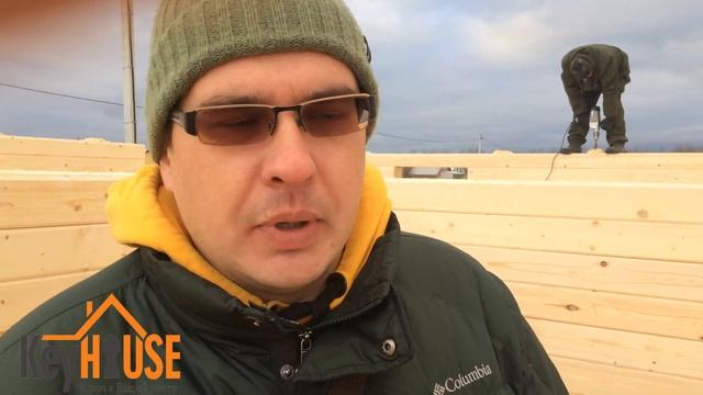 начало строительсва брусового дома 8х8 в поллтора этажа, размером 8х8 + 2х6 веранда