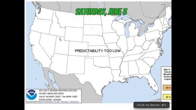 Future Radar - May 31 - 2 - slight risk severe weather next 3 days