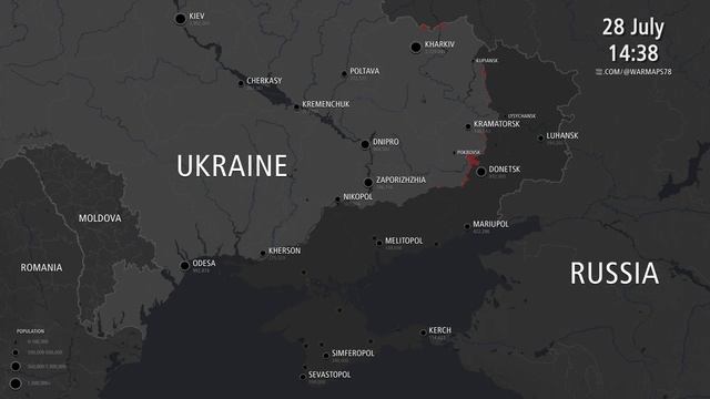 Карта боевых действий на Украине в 2024 году