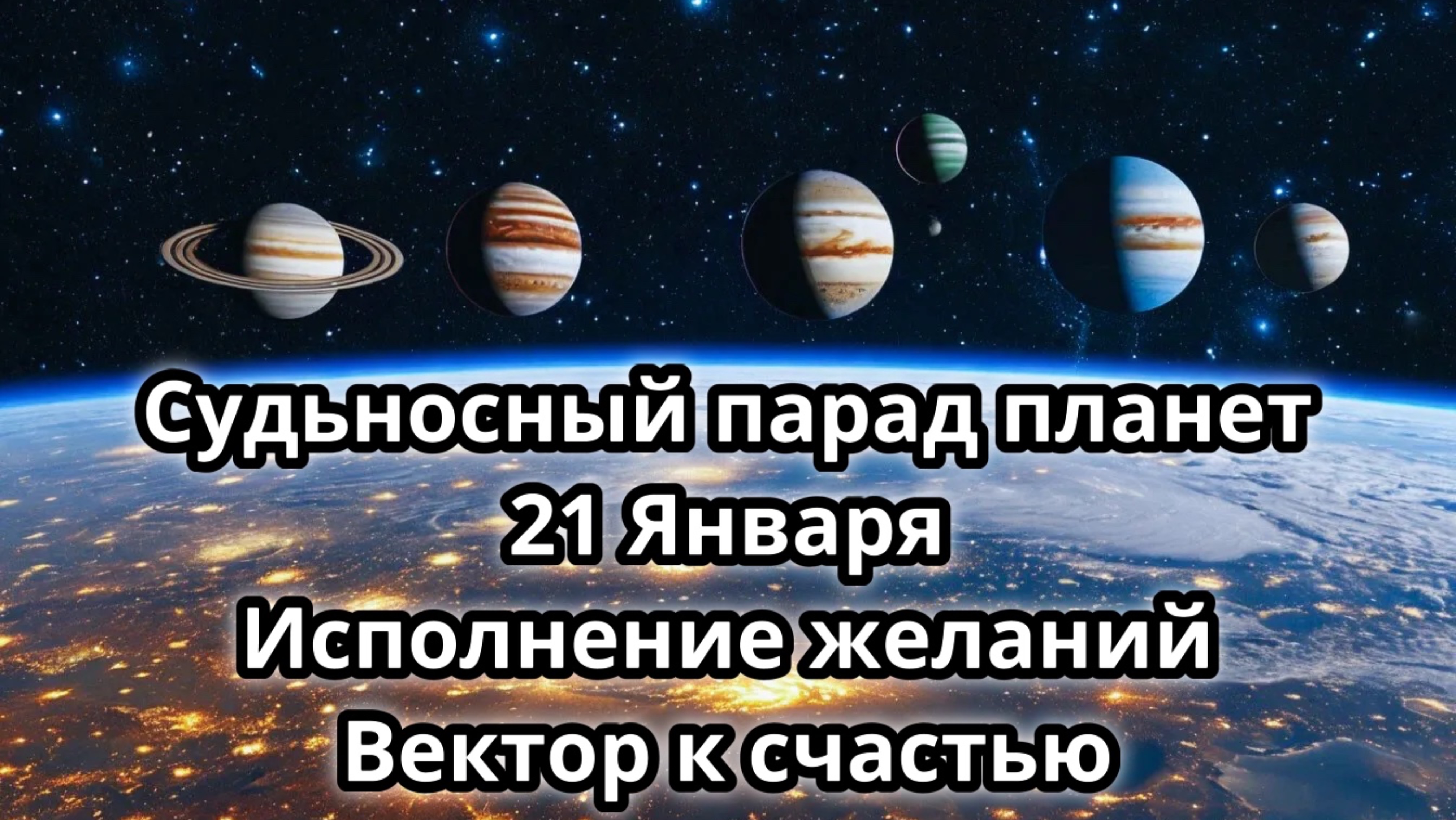 Судьносный парад планет 21 Января. Исполнение желаний. Вектор к счастью. Медитация.