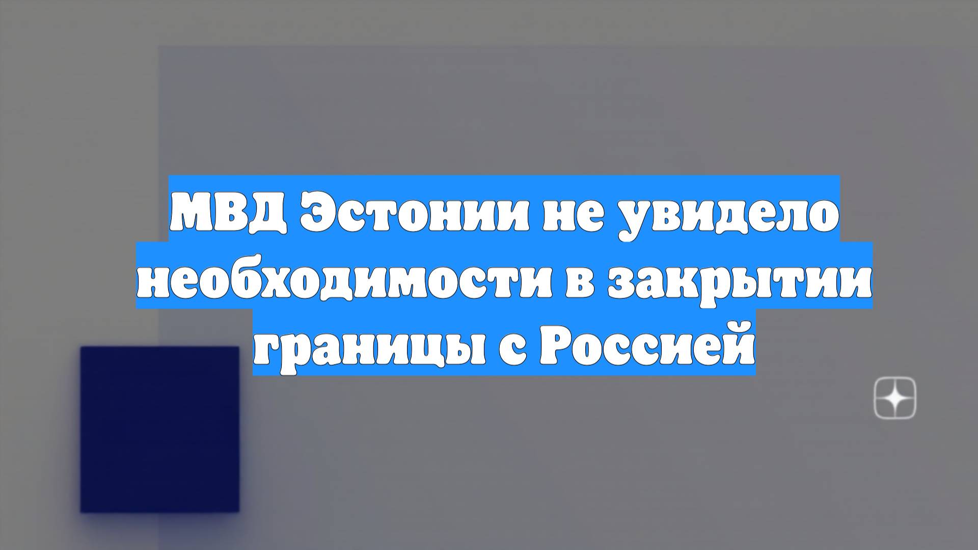 МВД Эстонии не увидело необходимости в закрытии границы с Россией
