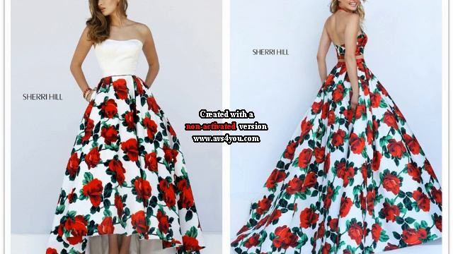 2016 Sherri Hill Floral Print Prom Dresses Spring Collection