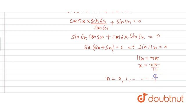 Number of solutions of the equation cos 5x xx tan (6|x|)+sin 5x=0 lying in [-2pi, pi) is _____. ...
