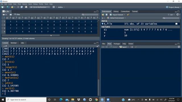 Mean, Median and Standard Deviation in R Studio- how to calculate mean, median, variance