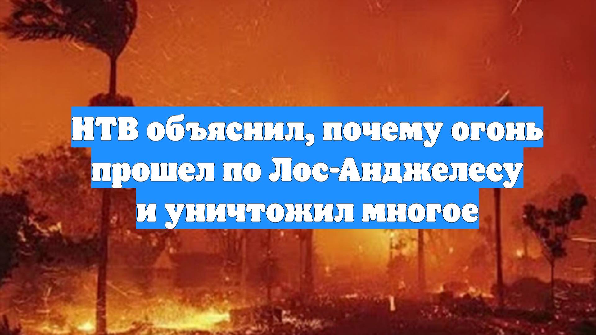 НТВ объяснил, почему огонь прошел по Лос-Анджелесу и уничтожил многое