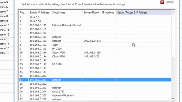 Managed Switch Port Mapping Tool: How to recall switch settings.