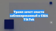 Трамп хочет спасти заблокированный в США TikTok