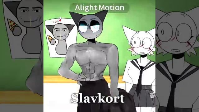 Gray have muscles! 🤍🩶(Wenda X Gray)#sprunkiincredibox#sprunki#animation#trend#shorts
