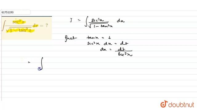 `int(sec^(2)x)/(sqrt(1-tan^(2)x))dx=?`