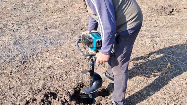 Бурение лунок под посадку саженцев фундука Россия | Small Gardens