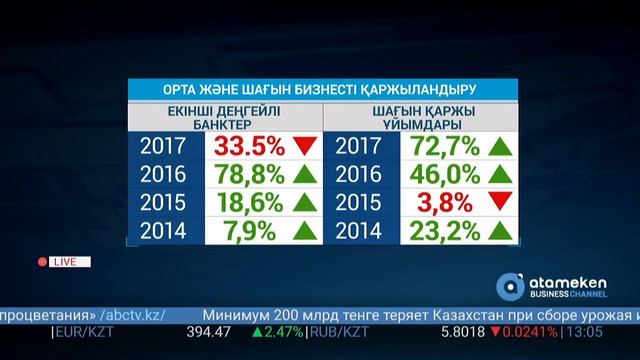 Шағын және орта бизнеске несие жеткіліксіз