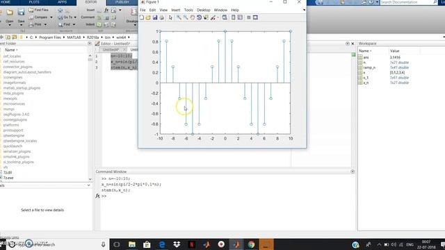 Sine and cos sequence in MATLAB