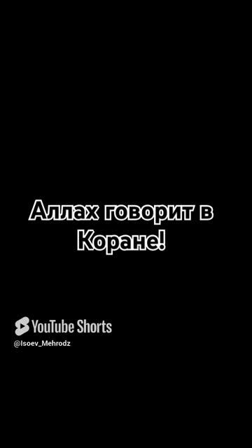 Аллах говорит ☝️ в Коране!