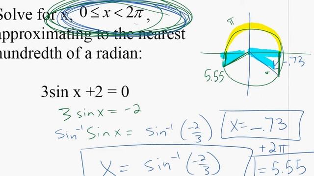 solve inverse trig with calculator in two ways