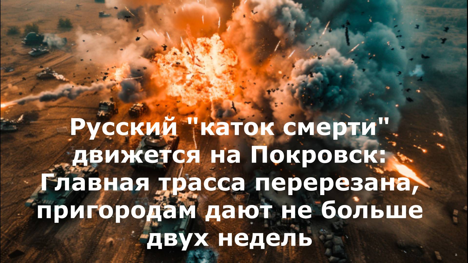 Русский "каток смерти" движется на Покровск: Главная трасса перерезана, пригородам дают не больше дв