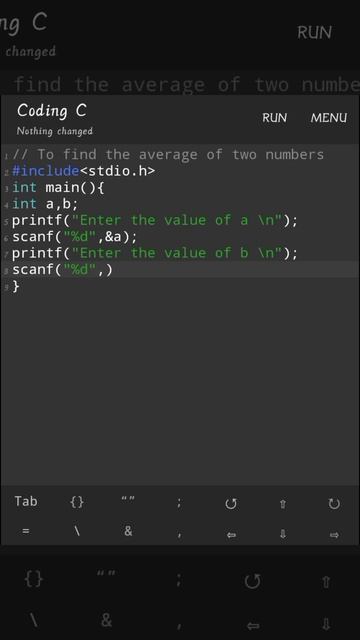 c program to find average of two numbers #youtubeshorts