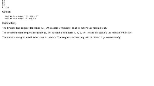 Finding median from given range