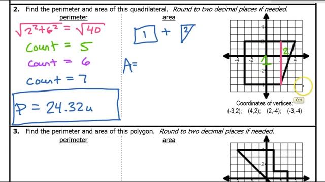 Quiz B (01 to 03) Perimeter and Area of a Polygon