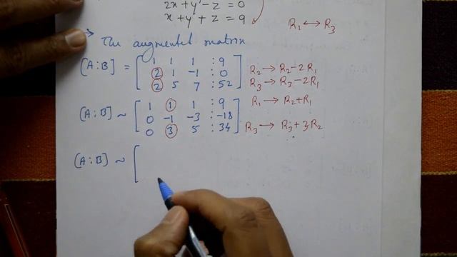 VTU Engineering Maths 1 Gauss Jordan Method interesting example(PART-2)