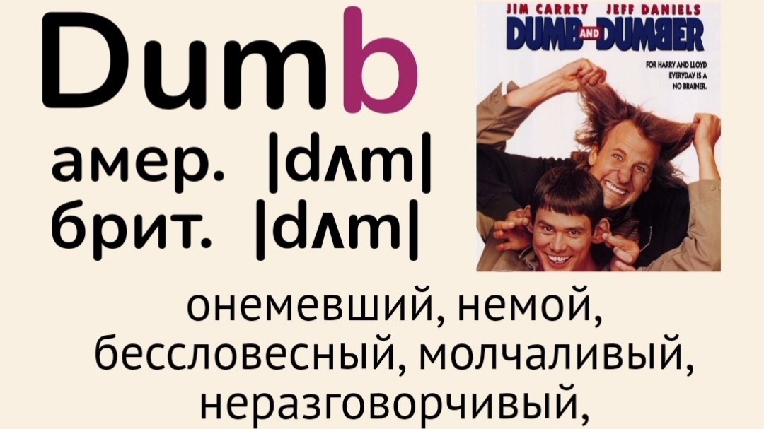 Слова с непроизносимыми буквами/тренажер👉dumb