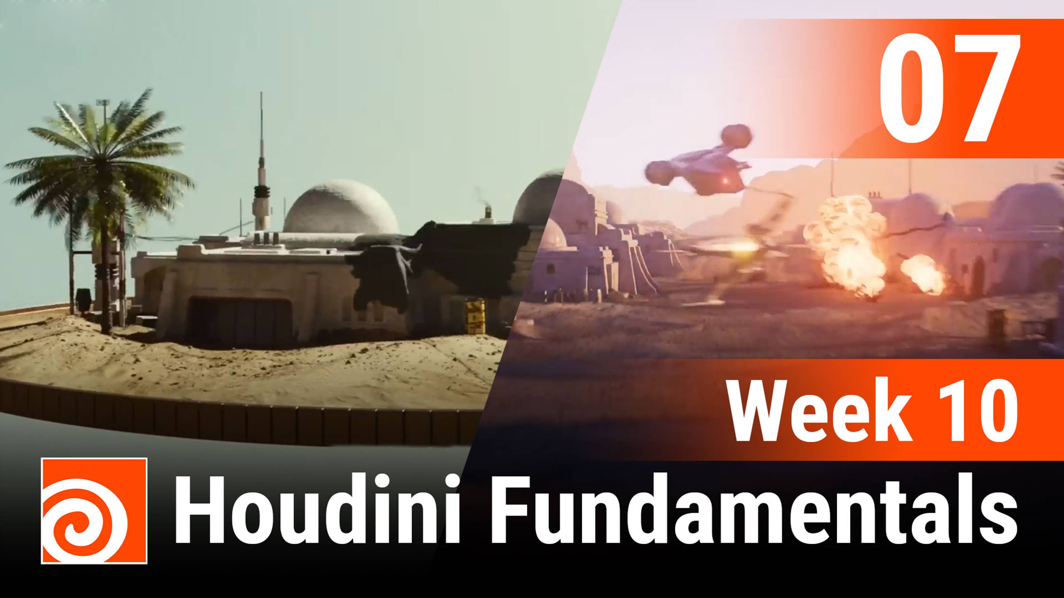 Week 10 - 07 - simulating and adding wind to droplets - Houdini Fundamentals