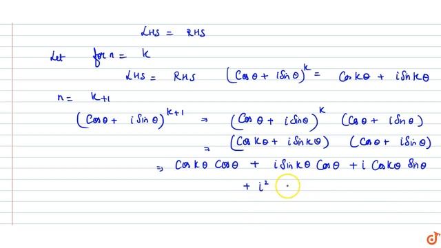 `(cos theta+i sin theta)^n = cos ntheta +i sin ntheta`