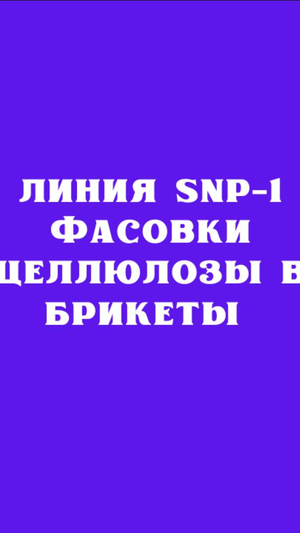 Автоматическая линия SNP-1 фасовки целлюлозы в брикеты