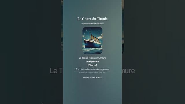 На слова The Neptunov - Le Chant du Titanic