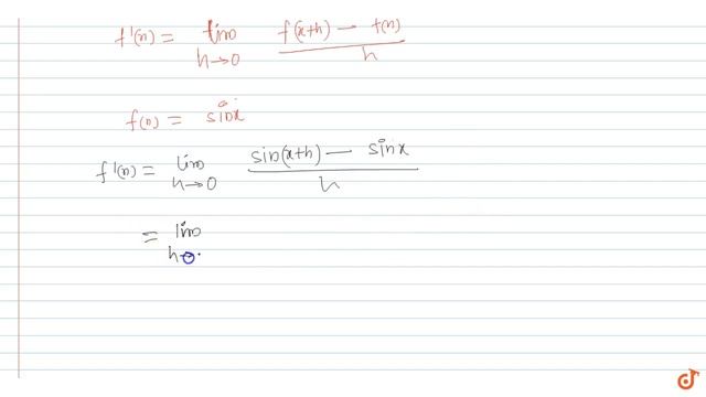 why `d/dx sinx = cosx`?