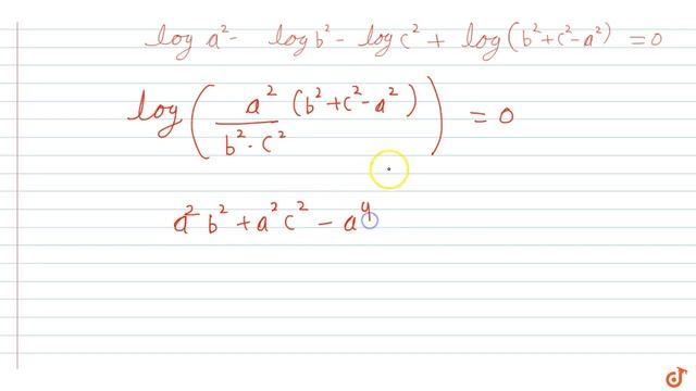 The triangle ABC (with side lengths a ,b ,c as usual) satisfies `loga^2=logb^2+logc^2-log(2bc c...