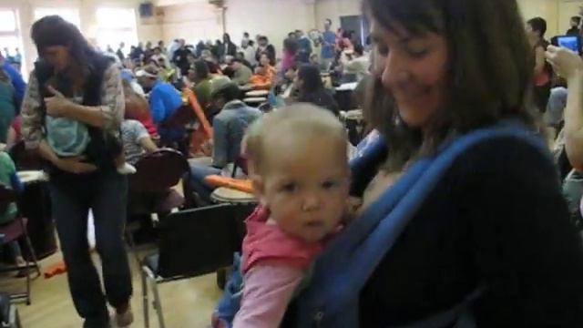 Anna & Delilah dancing at Drum Day