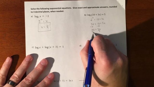 Solving Log Equations - Part 1