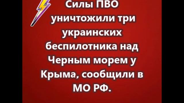 Силы ПВО уничтожили три украинских беспилотника над Черным морем у Крыма