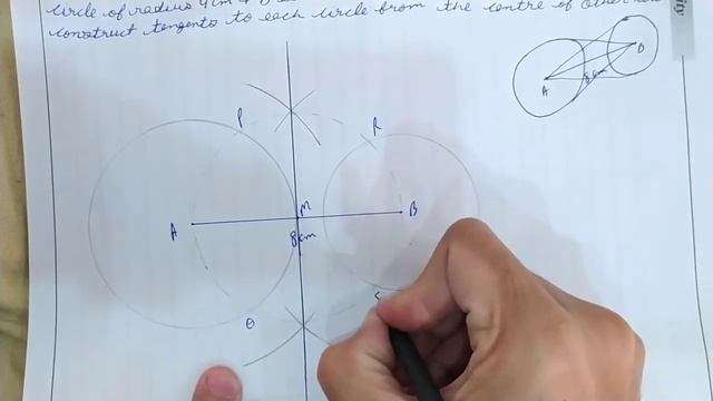 Draw a line segment AB of length 8 cm.Taking A as centre, draw a circle of radius 4cm #construction