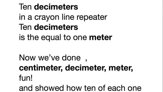 4th Grade Metric Meter Poem Song