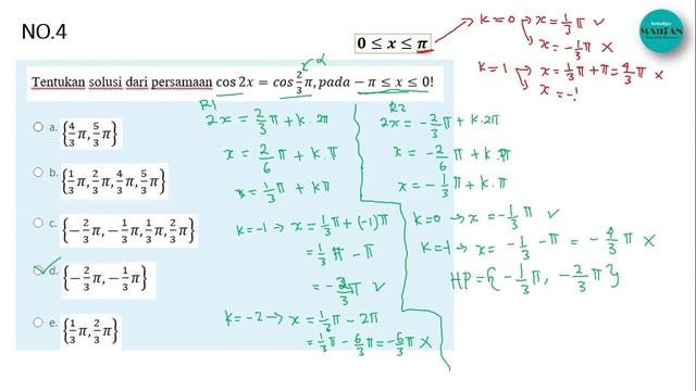 PEMBAHASAN SOAL PERSAMAAN TRIGONOMETRI DASAR&LANJUTAN [PART1-review soal PTS Ganjil]